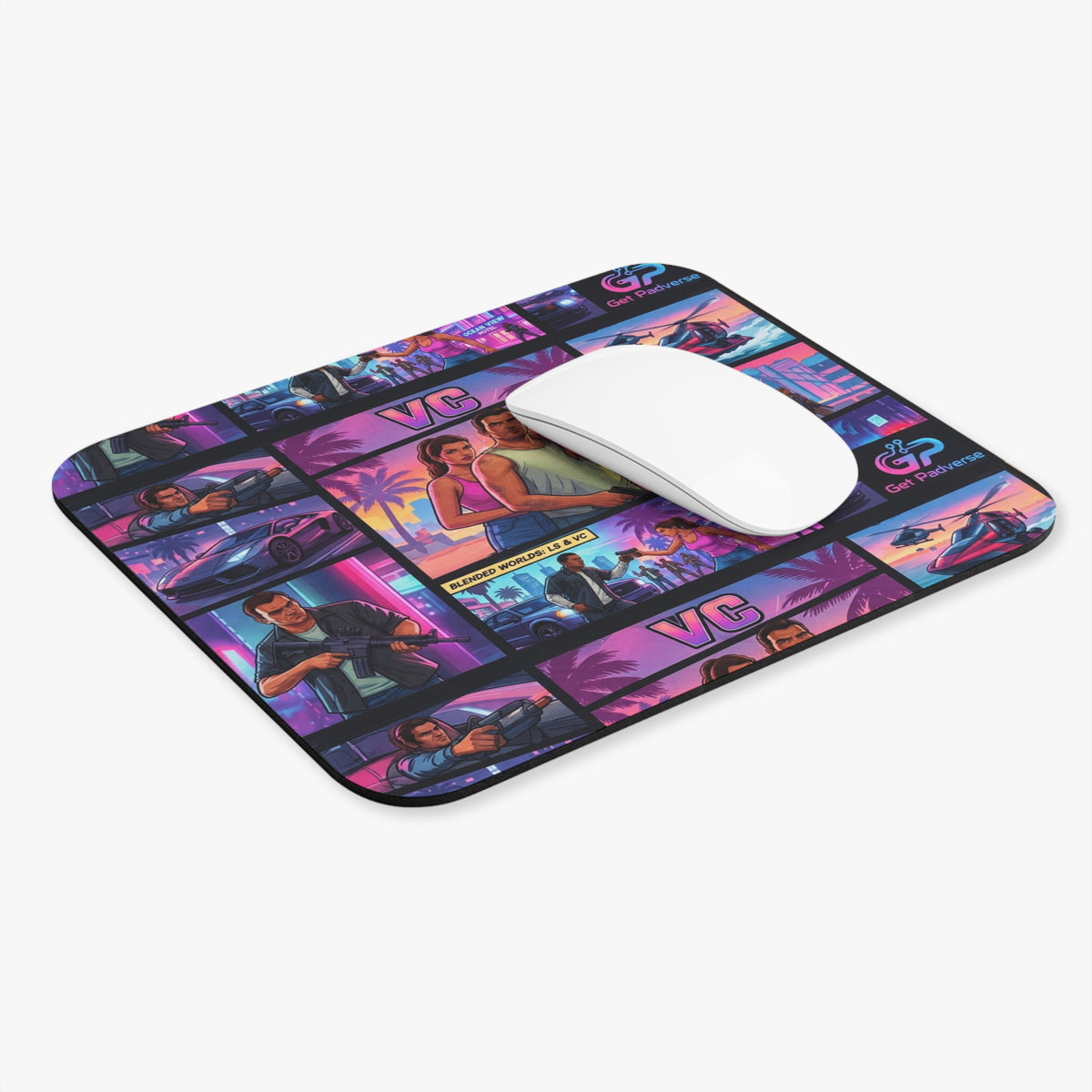 Retro Neon VC Desk Mat — Vice City Edition