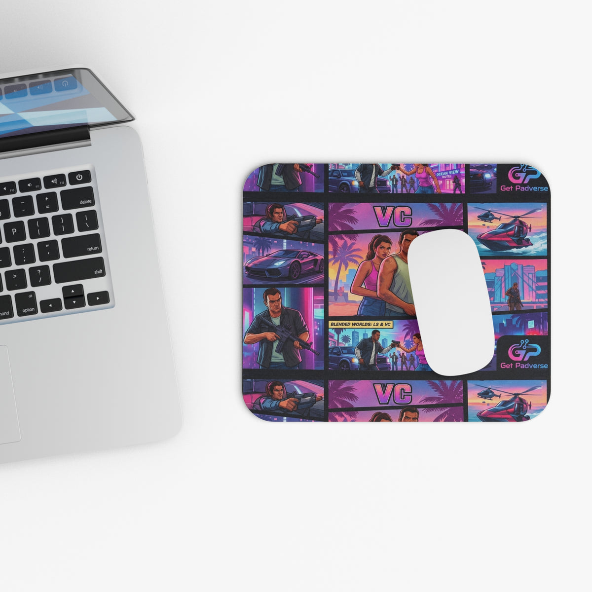 Retro Neon VC Desk Mat — Vice City Edition